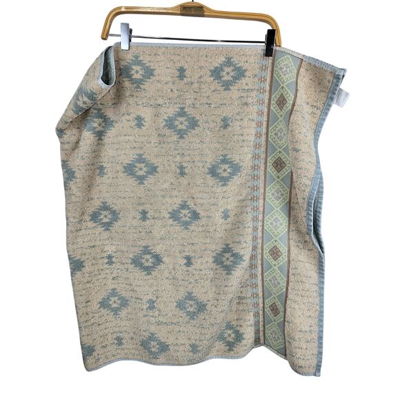 Vintage Springmaid Bath Towel Southwest Aztec Pattern Blue/Tan - Replacement - Picture 3 of 5